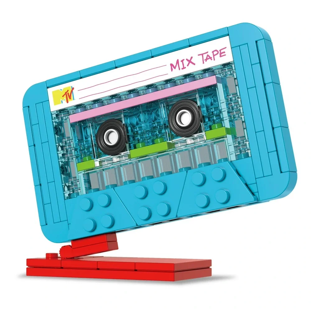 Brickcraft MTV Retro 80s Cassette Tape Brick Building Set 96 pcs Age 8+